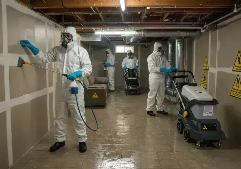 Basement Moisture Removal and Structural Drying process in Battlefield, MO